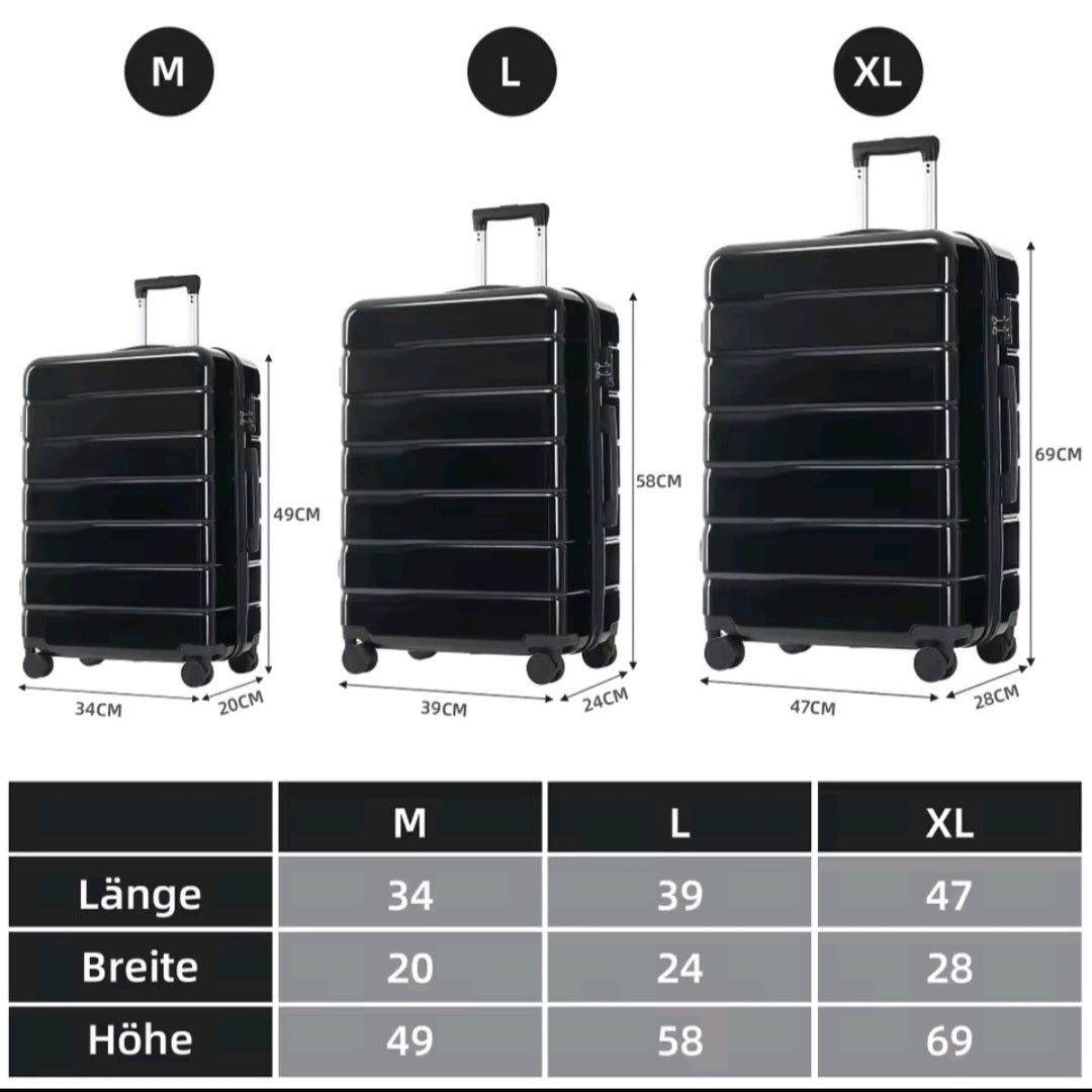 valises noires à quatre roues